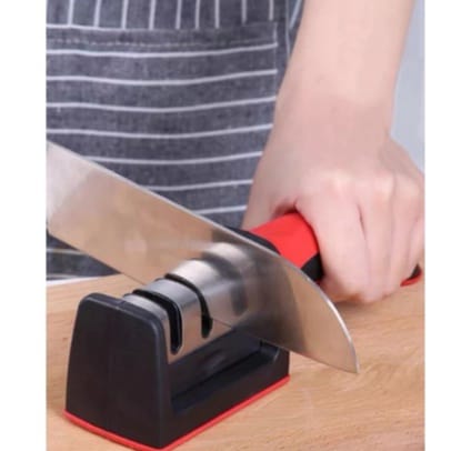 Afiador/ Amolador de facas 3 em 1 Profissional - Aço inoxidável